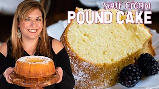 BEST Easy Pound Cake Recipe Sour Cream Pound Cake [upl. by Zingg]