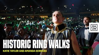 HISTORIC RING WALKS  Katie Taylor vs Amanda Serrano [upl. by Illehs]