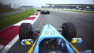 Fernando Alonsos Superb Start  2004 Malaysian Grand Prix [upl. by Llerrit762]