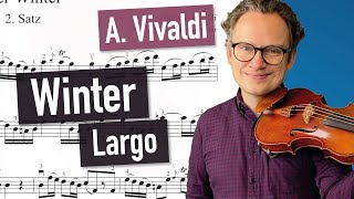 A Vivaldi  Winter Largo  The Four Seasons  violin sheet music  piano accompaniment [upl. by Oht]