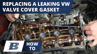 Basic Overview of How To Replace A Leaking VW Valve Cover Gasket [upl. by Ynehpets]