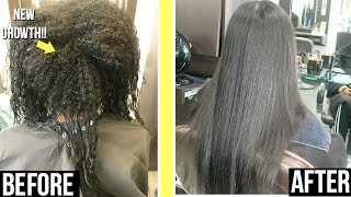 KERATIN TREATMENT ROUTINE ON RELAXED HAIR  LENGTH UPDATE [upl. by Rettke]