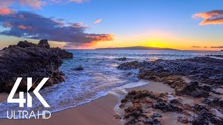 8 HOURS of Fascinating Sunset over the Tropical Beach with Calming Waves Sounds 4K UHD [upl. by Nappy]