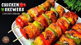 CHICKEN SKEWERS  PAN FRIED CHICKEN KEBABS  CHICKEN SKEWERS RECIPE  EASY CHICKEN SKEWERS  KEBABS [upl. by Ihteerp]