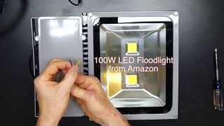 100 Watt LED vs 500 Watt Halogen Floodlight Comparison [upl. by Jerald]