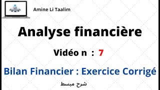 Bilan Financier  Exercice Corrigé [upl. by Yr]