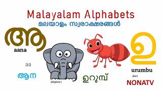 Malayalam Swaraksharangal With Words and Pictures  Malayalam Alphabets  മലയാളം സ്വരാക്ഷരങ്ങൾ [upl. by Ck]