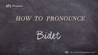 How to Pronounce Bidet Real Life Examples [upl. by Noerb]