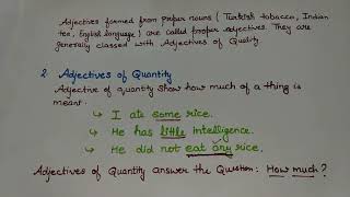 adjectives types and examples  English Grammar [upl. by Kentigera]