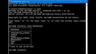 Connect to MySQL through Command Prompt CMD  Windows 10 [upl. by Krucik]