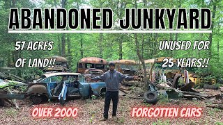 Exploring an ABANDONED JUNKYARD  Overgrown Forest RARE VINTAGE CARS Forgotten for 25 Years [upl. by Hedgcock575]