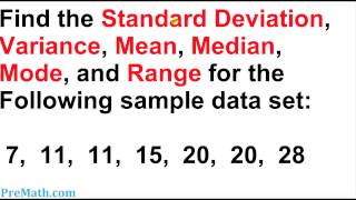 How to Find the Standard Deviation Variance Mean Mode and Range for any Data Set [upl. by Negroj]