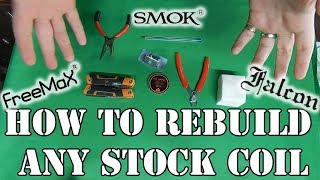 How To Rebuild and Rewick Almost Many Stock Coil  Prebuilt coils Including SMOK TFV Mesh Pro [upl. by Nylahsoj263]