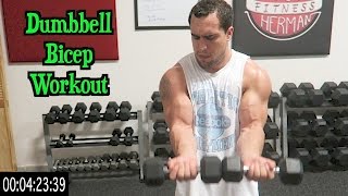 Intense 5 Minute Dumbbell Bicep Workout [upl. by Leahcimauhsoj]