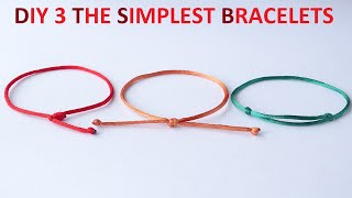 DIY 3 The SIMPLEST Single Strand Friendship Bracelets You Can Make [upl. by Asseram]