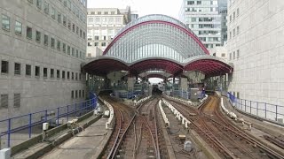 London Riding the DLR train from Lewisham to Bank via Canary Wharf [upl. by Pilloff]