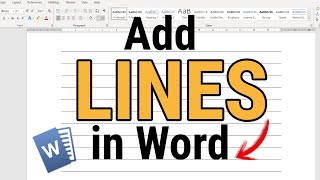 How To Add Lines In Word [upl. by Colwell]