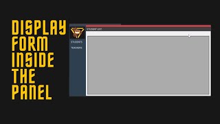 HOW TO DISPLAY FORM INSIDE THE PANEL [upl. by Areit]