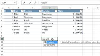 Excel trik 2 Funkcija Countif  brojanje samo određenih stavki u tabeli [upl. by Schrader]