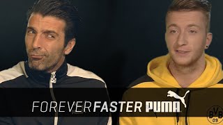 Buffon vs Reus  Head to Head Battle  PUMA Football [upl. by Far]