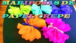 MARIPOSAS PEQUEÑAS DE PAPEL CREPE manualidades en 5 minutos [upl. by Ailla206]