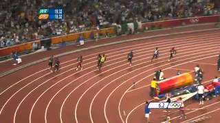 3rd 200m World Record  Usain Bolt 2008 Beijing 1930 [upl. by Gambrill]