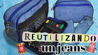 DIY idea de cómo reutilizar un jeans EstucheCosmétiquero [upl. by Benjamin]