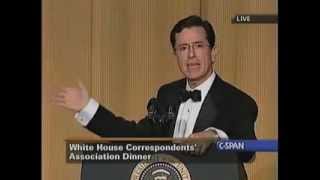 Stephen Colbert Roasts Bush at 2006 White House Correspondents Dinner [upl. by Ahsenik122]