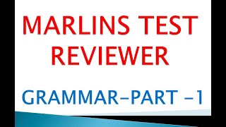 MARLINS TEST REVIEWER FOR SEAFARER  GRAMMAR [upl. by Dremann291]