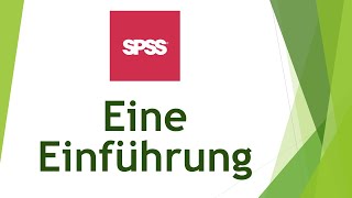 SPSS  eine Einführung [upl. by Aehsal]