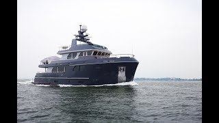 Bering 80 Veda  Steel expedition yacht underway [upl. by Ronda]