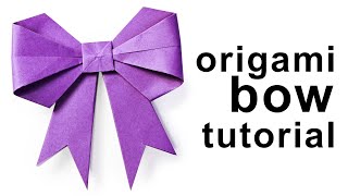 Origami  How to fold a paper BowRibbon ♥︎ Paper Kawaii [upl. by Townsend449]