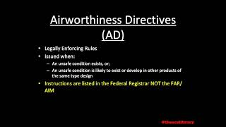 PAIBK1c Airworthiness Directives and Special Airworthiness Information Bulletins [upl. by Huai240]