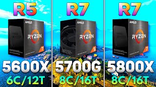 Ryzen 5 5600X vs Ryzen 7 5700G vs Ryzen 7 5800X  PC Gameplay Benchmark Tested [upl. by Fairleigh]