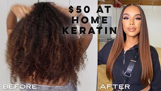 How to Use KERATIN TREATMENT at home to straighten natural hair [upl. by Torin]