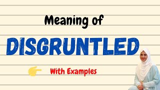 Daily vocabulary  Disgruntled Meaning  Vocabgram [upl. by Esinyt]