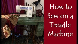 How to Sew on a Treadle Machine [upl. by Acirt]