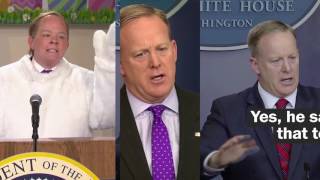 How Melissa McCarthy interprets Sean Spicer on SNL [upl. by Ynnavoj668]