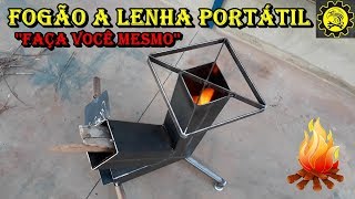 Fogão a Lenha Portátil  Wood Burning Stove  DIY [upl. by Brunk]