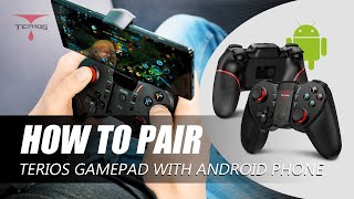 TERIOS Gaming  How to Pair TERIOS Gamepad with Android Phone [upl. by Nylecsoj]