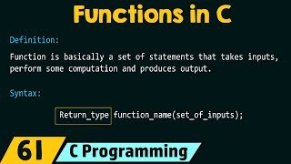 Introduction to Functions in C [upl. by Kinsley345]