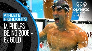 Michael Phelps 🇺🇸  All EIGHT Gold Medal Races at Beijing 2008  Athlete Highlights [upl. by Nylarat]