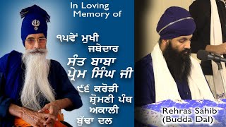 Rehras Sahib Budda Dal Version  Bhai Sahib Singh Marriawale Guru Nanak Dal [upl. by Aihsenot]