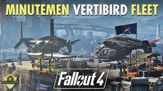 Fallout 4 Boston Airport Settlement Lets Build Minutemen Vertibird FLEET  RangerDave [upl. by Ordnassela]