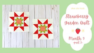 Strawberry Garden Quilt  Month Nine  Blossom Block BOM [upl. by Mannes410]