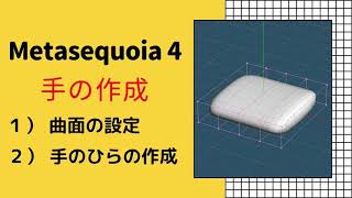 ①Metasequoia 4 メタセコイア４ チュートリアルモデリングモード 実践編 「手の作成」１）曲面の設定 ２）手のひらの作成 [upl. by Margarida597]