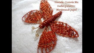 Mariposas de papel DIY Cestería de papel [upl. by Prudi735]