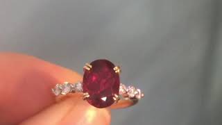 Rubellite Tourmaline amp Diamond 18K Ring [upl. by Nnaassilem642]