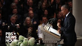 Watch President Barack Obamas full tribute to John McCain at National Cathedral [upl. by Val]