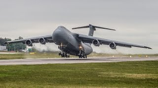 Insane Screamer  USAF  Lockheed C5B Galaxy incredible SHORT take off from Gdansk Airport [upl. by Amory]